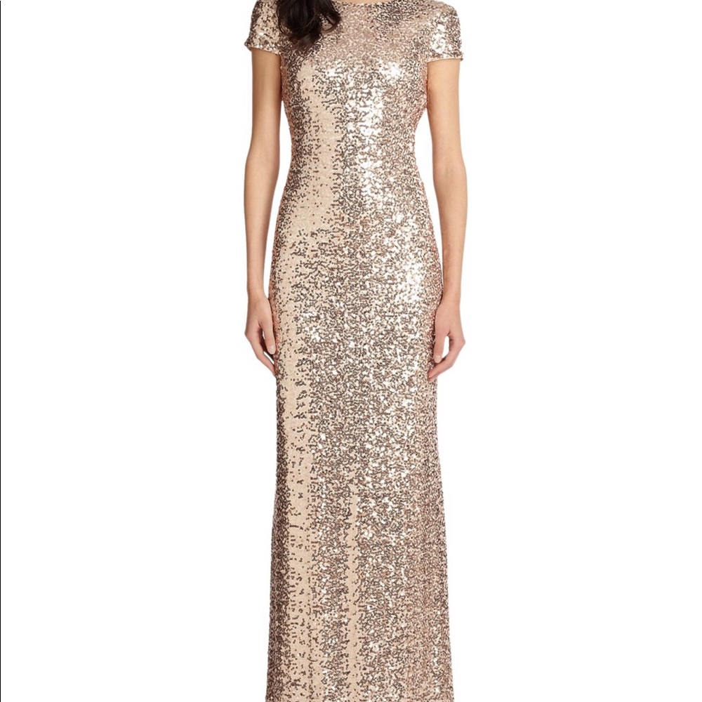 Rose gold sequin dress
